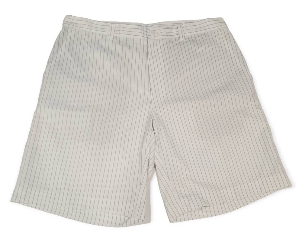 PGA Tour Light Weight White / Gray Striped Polyester Men's Golf Shorts | Size 36
